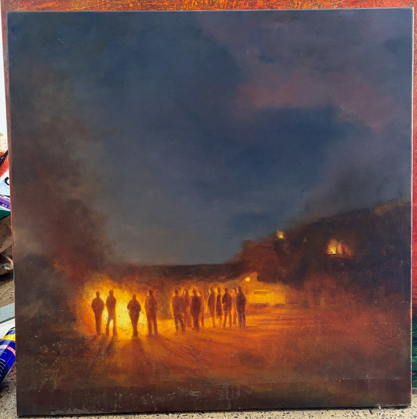 Louise Tomlinson "burning" Oil on Canvas